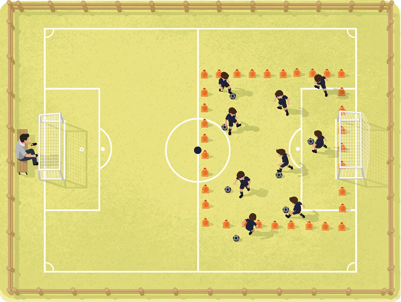 Dedicated youth soccer agility training grid with premium synthetic turf in Allen