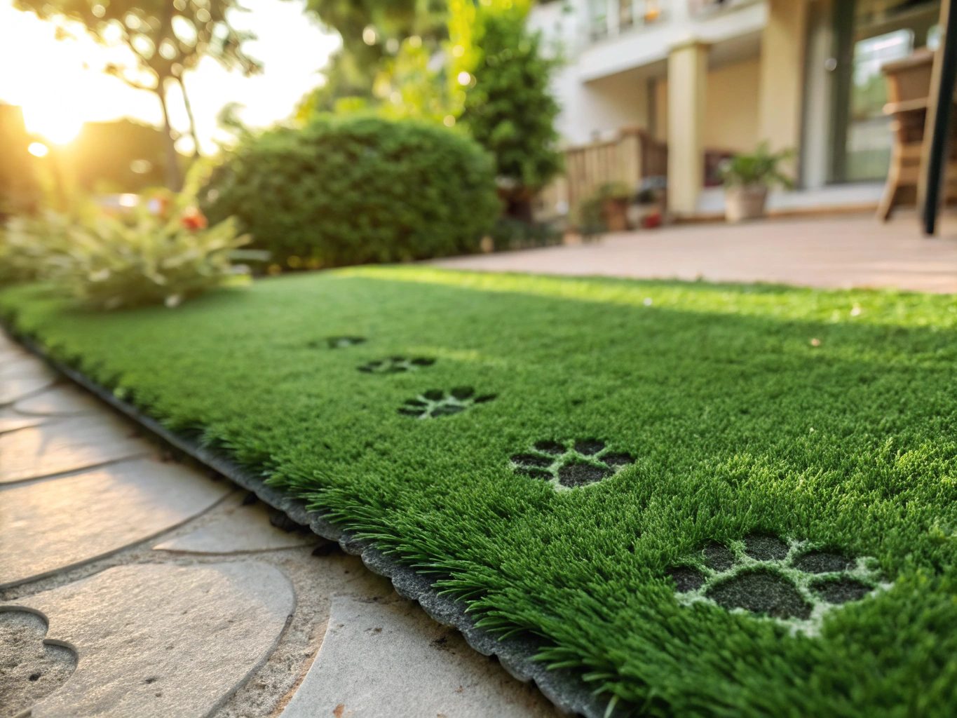 Clean elevated balcony equipped with specialized antimicrobial pet turf