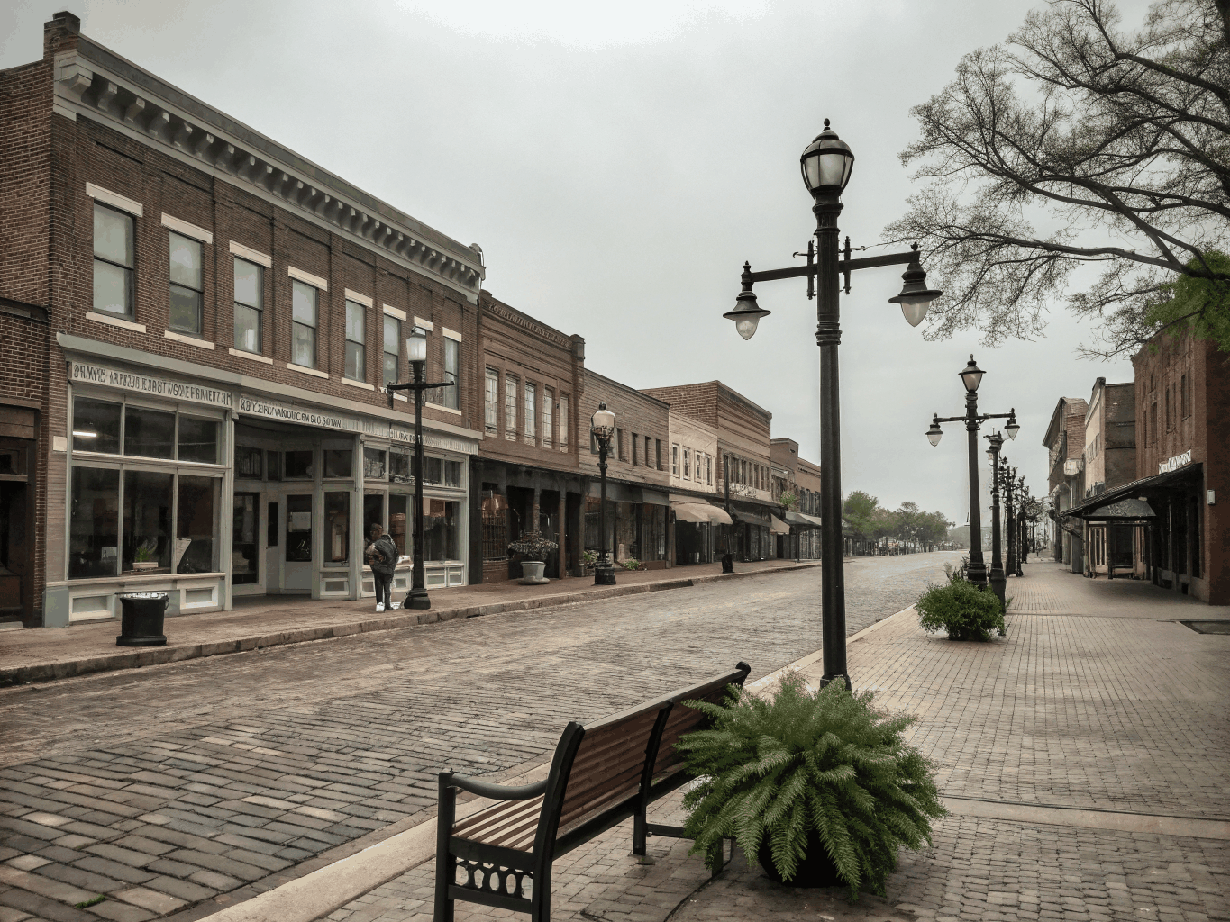 Historic McKinney Texas streetscape and commercial district