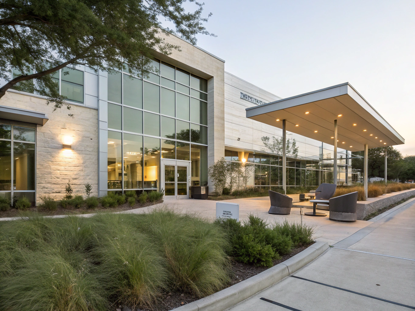 Medical Center Landscape Median low-maintenance turf in McKinney, TX
