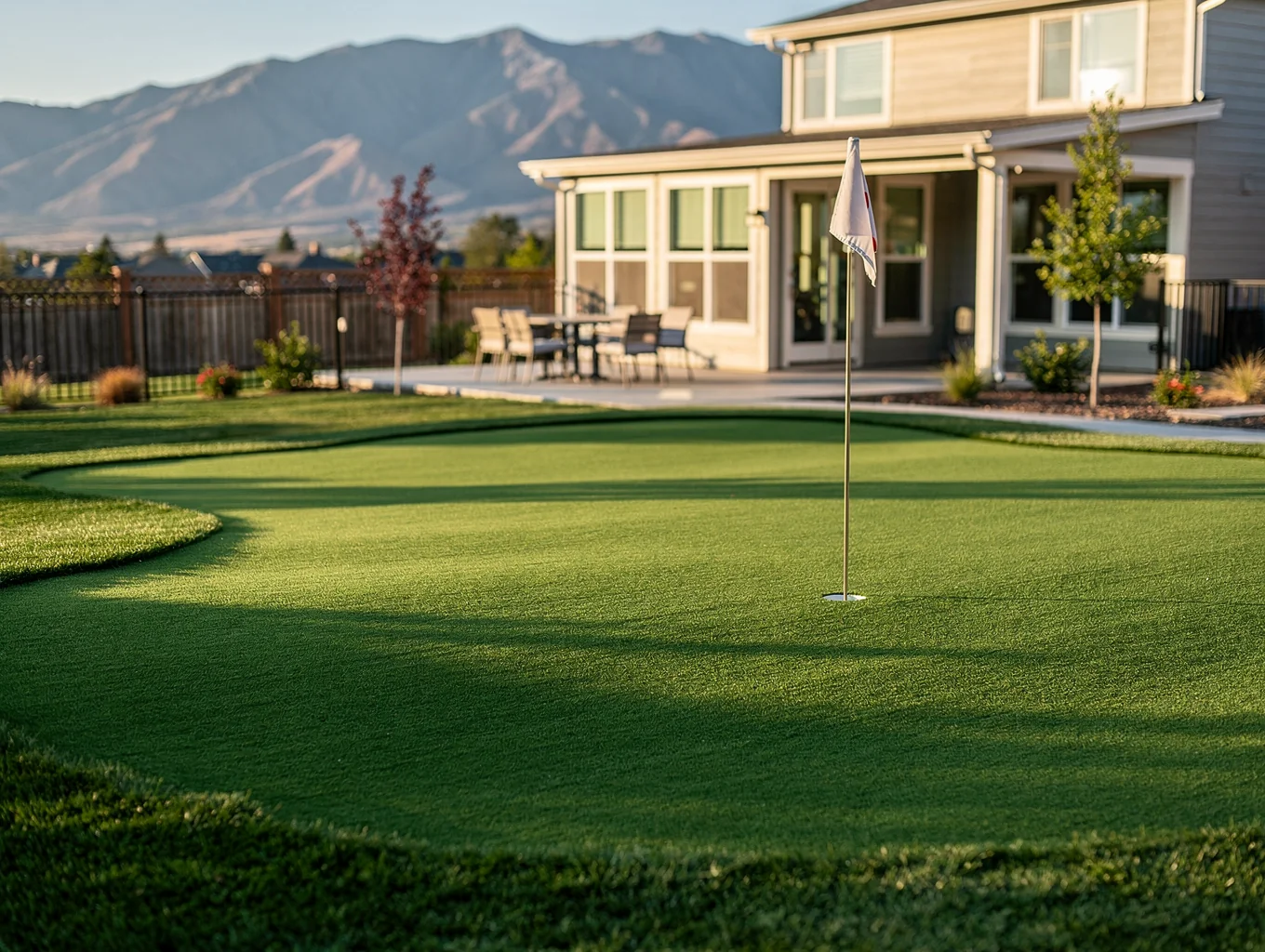 Custom residential putting green turf project