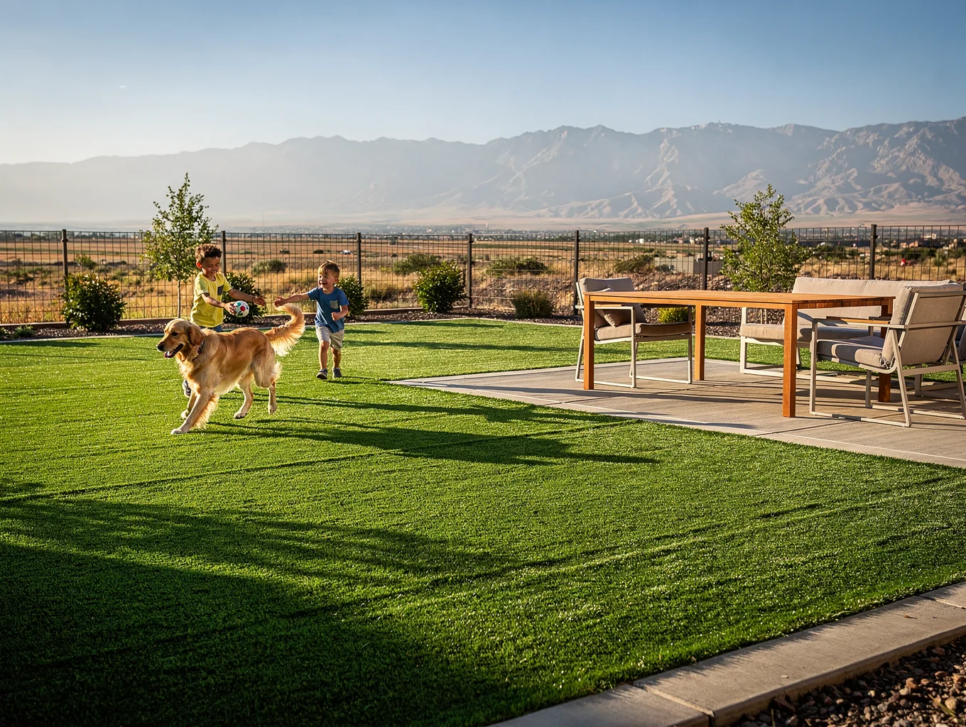 Side yard play and pet turf lawn area in Lucas TX