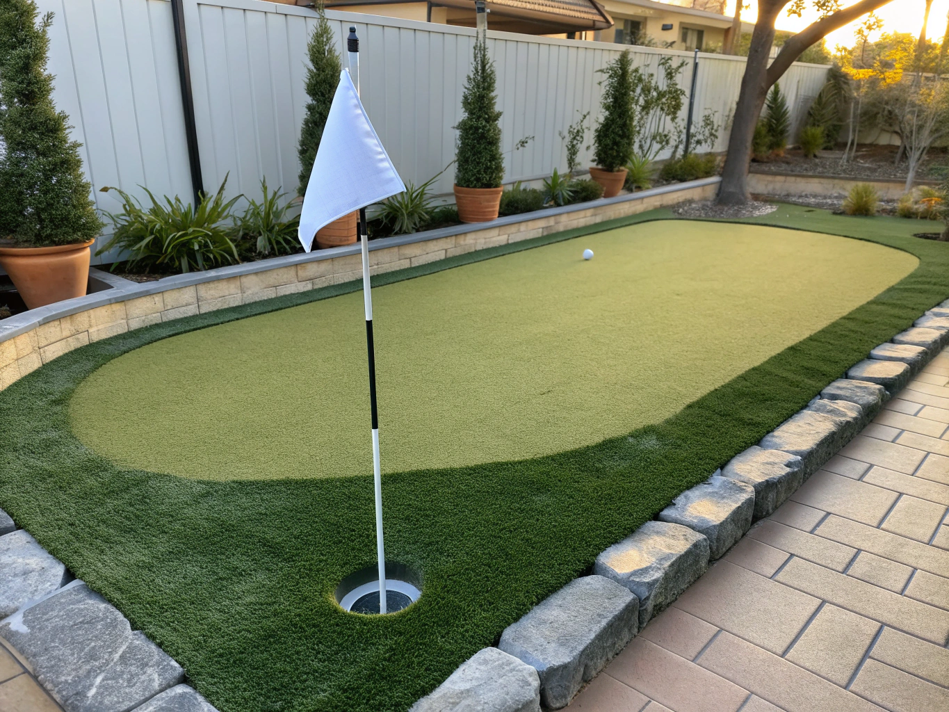 Tiered Multi-Break Putting Green with realistic undulations in Plano, TX